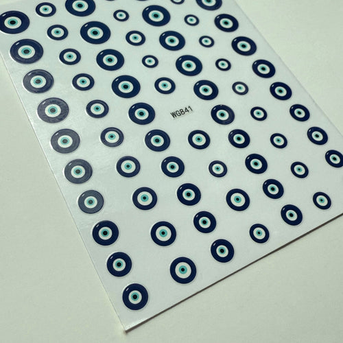 Evil Eye Nail Stickers – Blue Protective Eye Design Nail Art Decals (WG841)