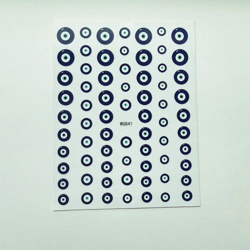 Evil Eye Nail Stickers – Blue Protective Eye Design Nail Art Decals (WG841)